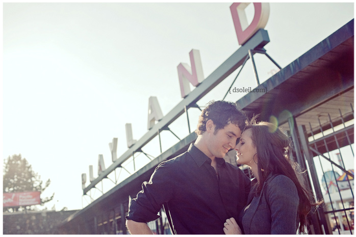 Engagement photo session at Playland