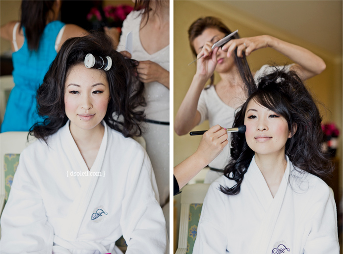 Getting ready at Fairmount Waterfront Hotel before the wedding