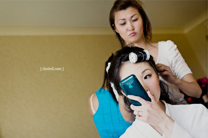Bride getting ready