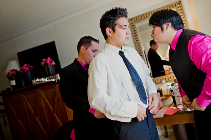 Getting ready at the Fairmount Waterfront before the wedding