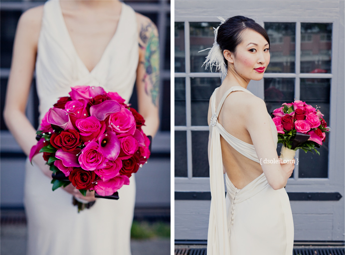 Bridal portrait at the Roundhouse in Yaletown