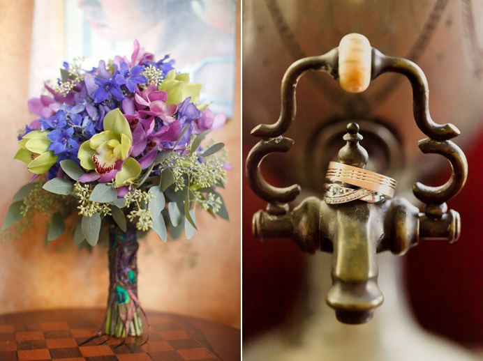 Wedding details Wedding bouquet and rings