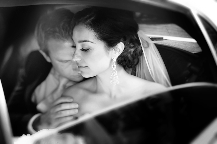 Bride and groom in limo Bride and groom in limo at Fairmont Pac Rim Hotel Vancouver