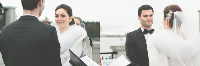 Wedding ceremony Brockton Point Stanley Park Tea House in Stanley Park Wedding on New Years Day | Linnie + Nico