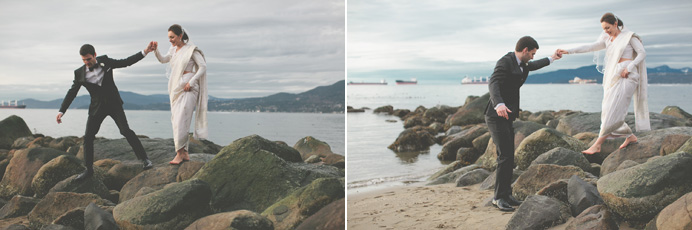 Stanley Park beach wedding Tea House in Stanley Park Wedding on New Years Day | Linnie + Nico
