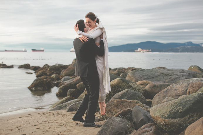Stanley Park beach wedding Tea House in Stanley Park Wedding on New Years Day | Linnie + Nico