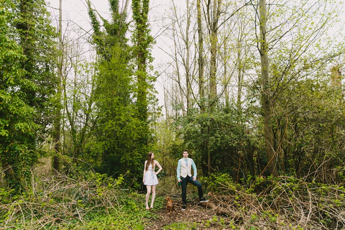 wedding engagement in the forest woods