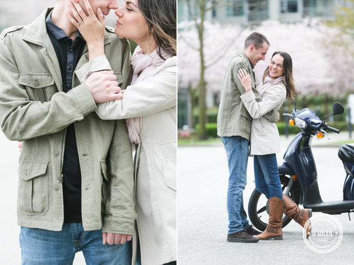 engagement session with scooter